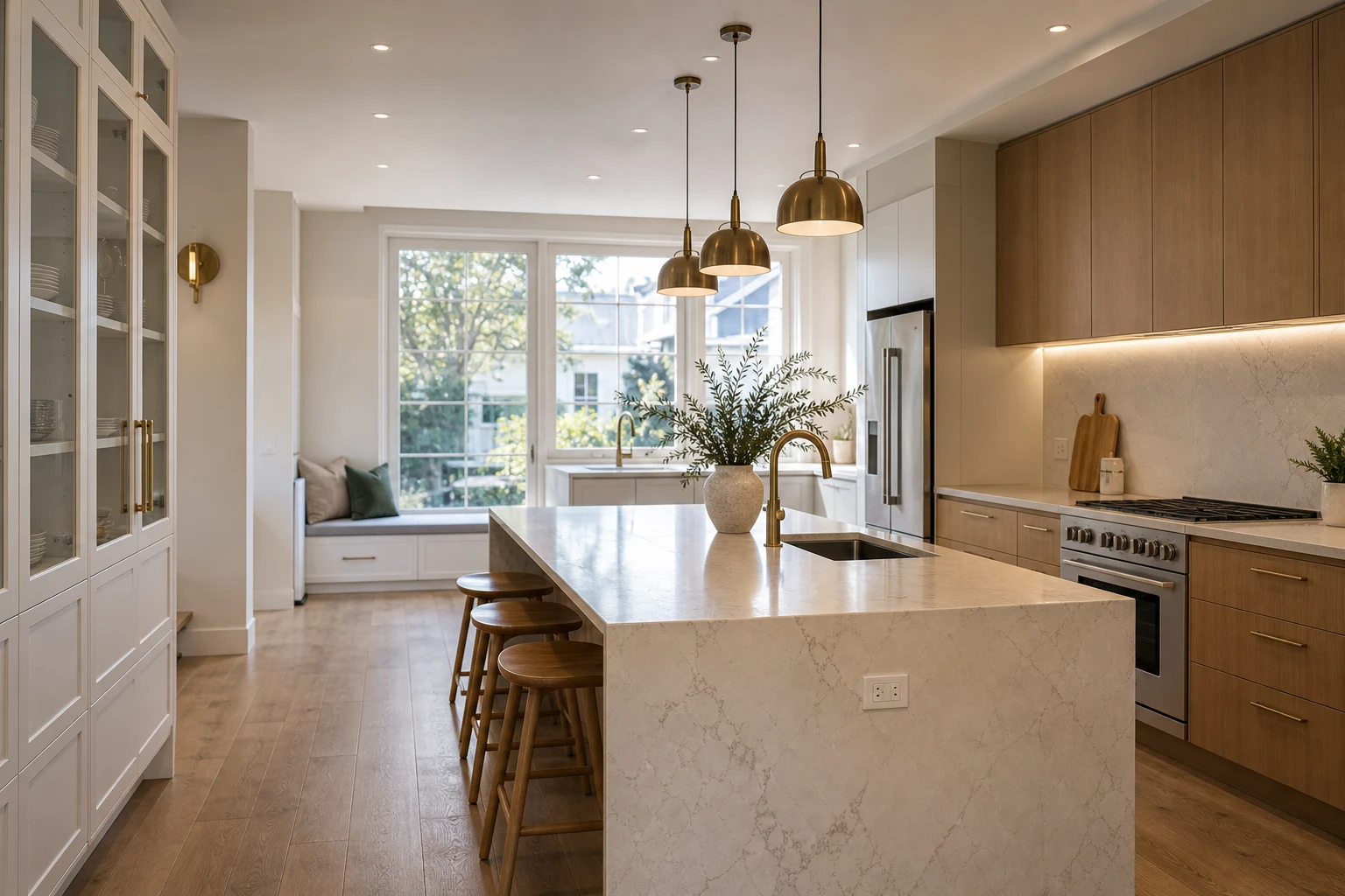 Finished kitchen lighting and power details