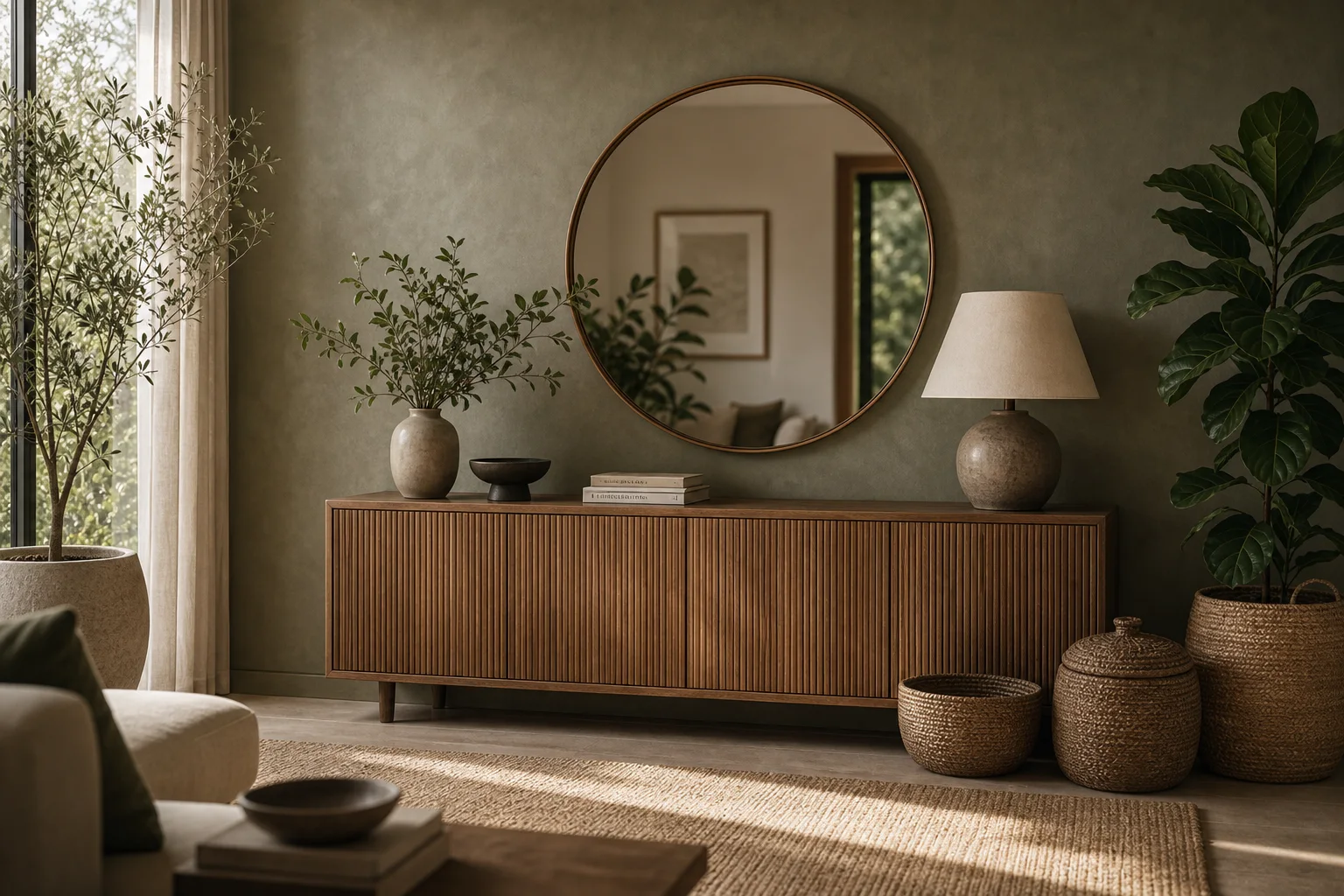 Console styling with mirror