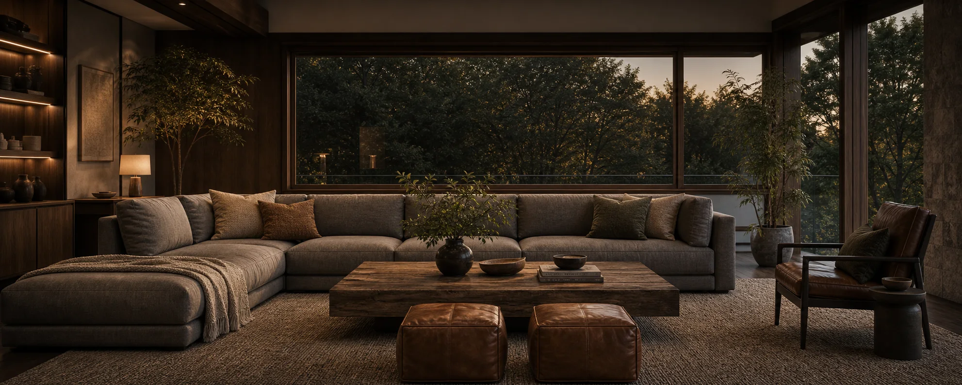 Warm living room consultation CTA