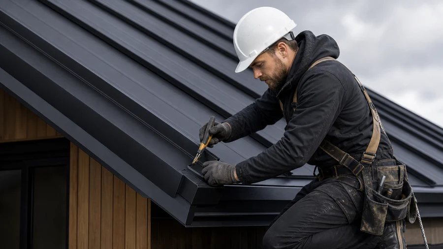 Roof edge and gutter transition detail